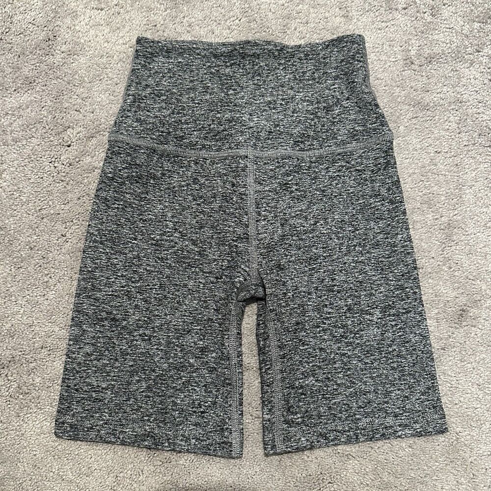 Beyond Yoga XS Spacedye Keep Pace 7" Shorts Biker Gray Workout Gym Running